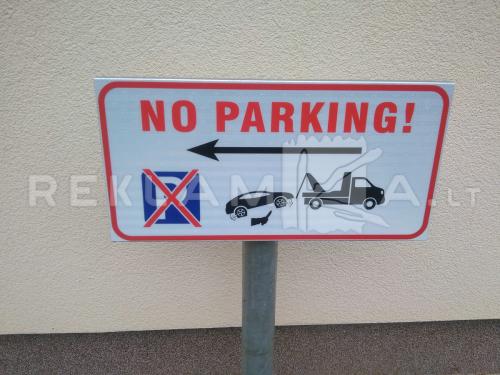 No parking neparkuoti pradurti ratai